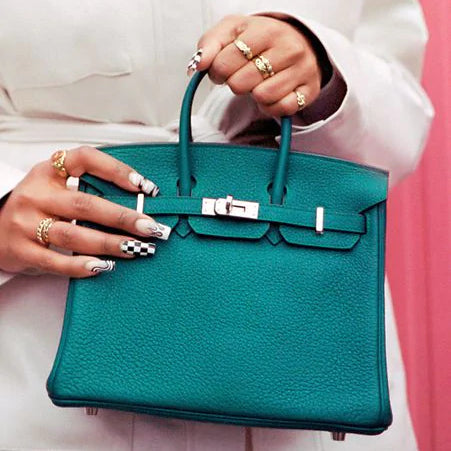 Hermes Birkin 35 Clemence Vert Anis Handbag