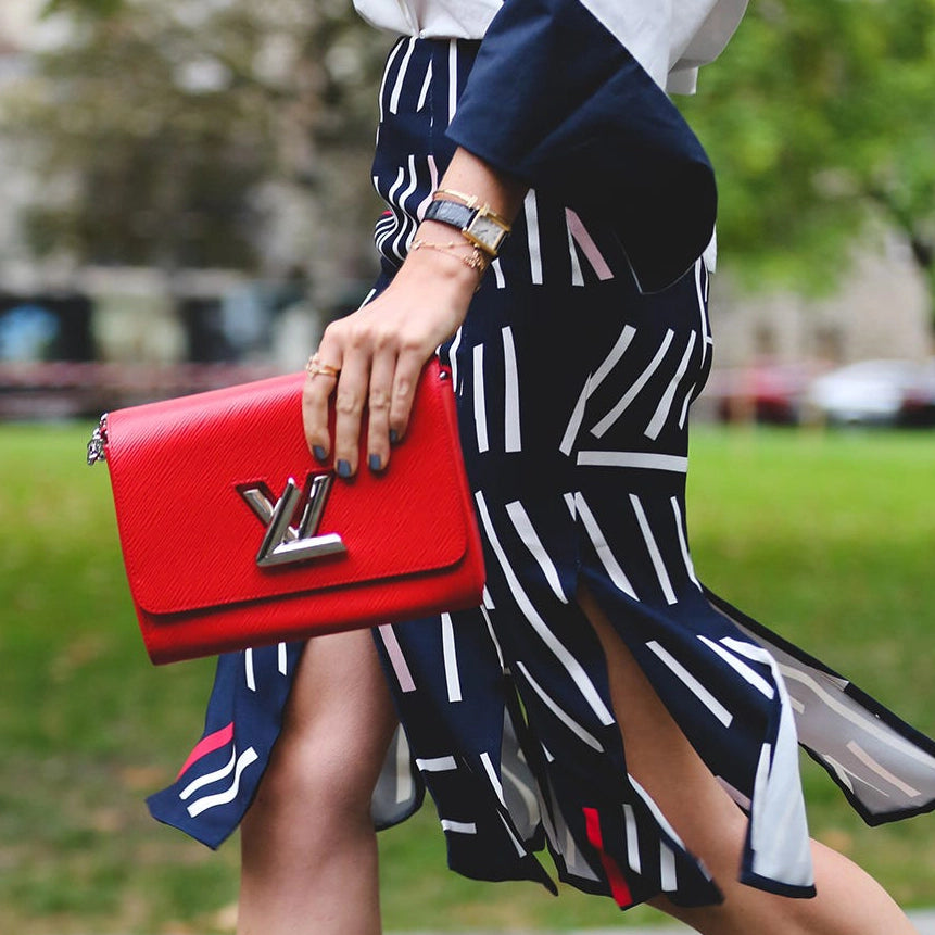 Louis Vuitton Red Leather Twist Shoulder Bag