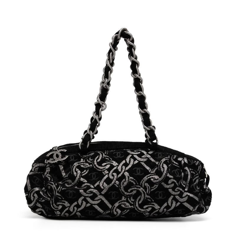 Denim Chain Bowler Bag
