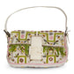 Fendi Embroidered Cloth Baguette Handbag
