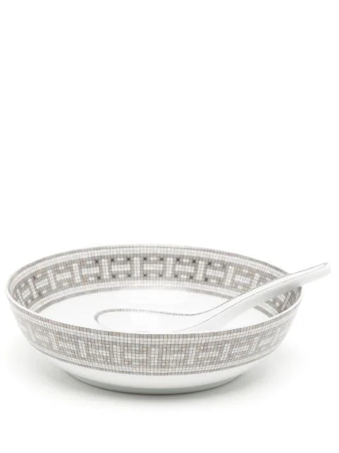 Mosaisque Bowl and Spoon Set Porcelain