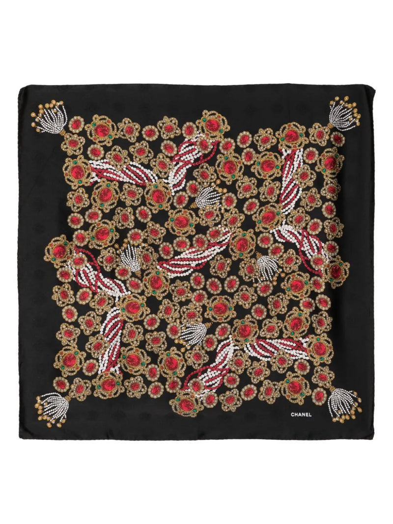 Bijoux Print Silk Scarf