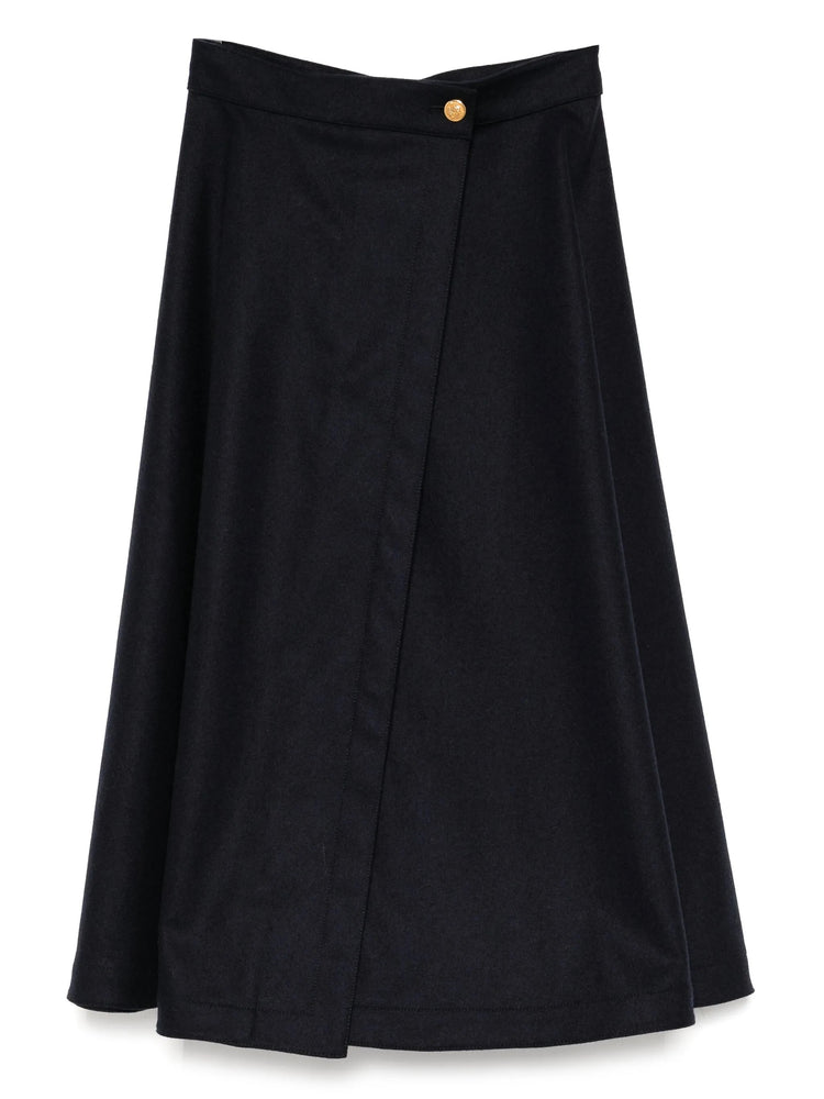 Celine Navy Wool Skirt in navy front