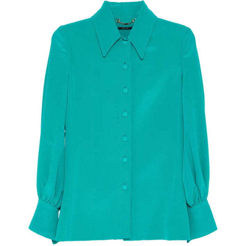 Turquoise Silk Shirt - Gucci