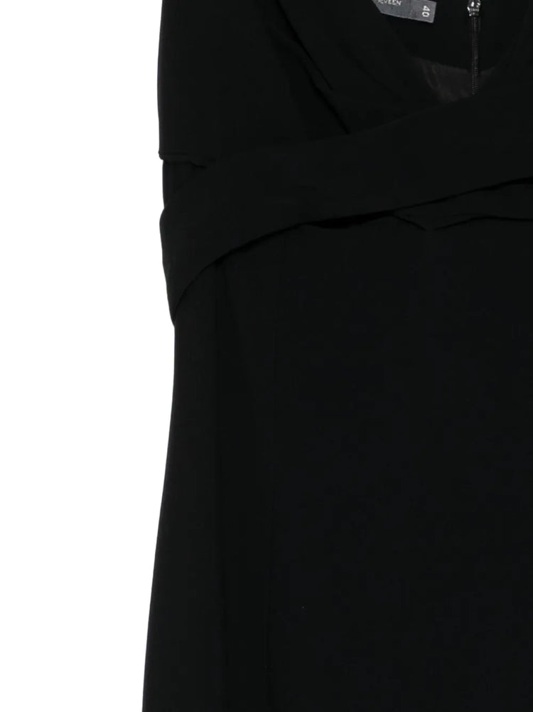 Black Deep V-Neck Dress - view 3
