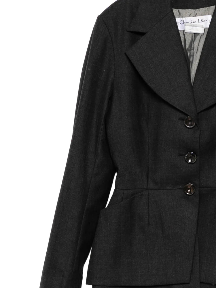 Charcoal Sculpted Waist Wool Suit Set - view 3