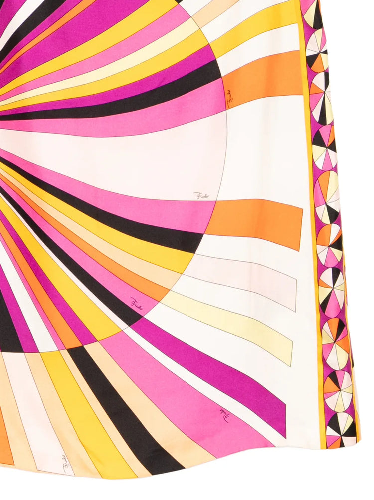 1960s Geometric Print Sleveless Dress - view 3