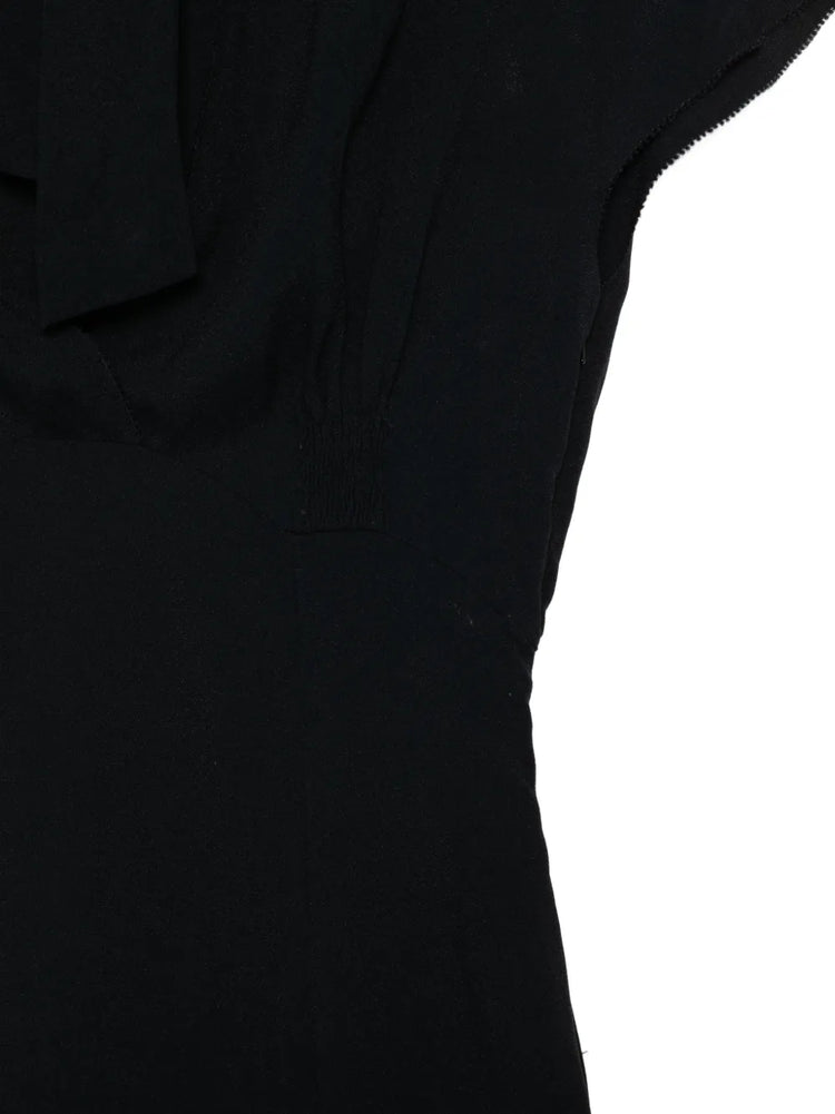 Short Sleeve Tie Neck Dress - view 3