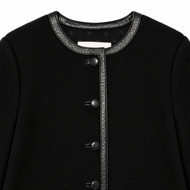 Celine suede cropped jacket featuring a tailored blazer style with a smooth, soft suede finish and classic collar detail.