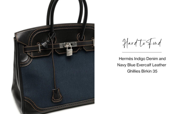 Denim & Leather Ghillies Birkin 35 Navy Hermes