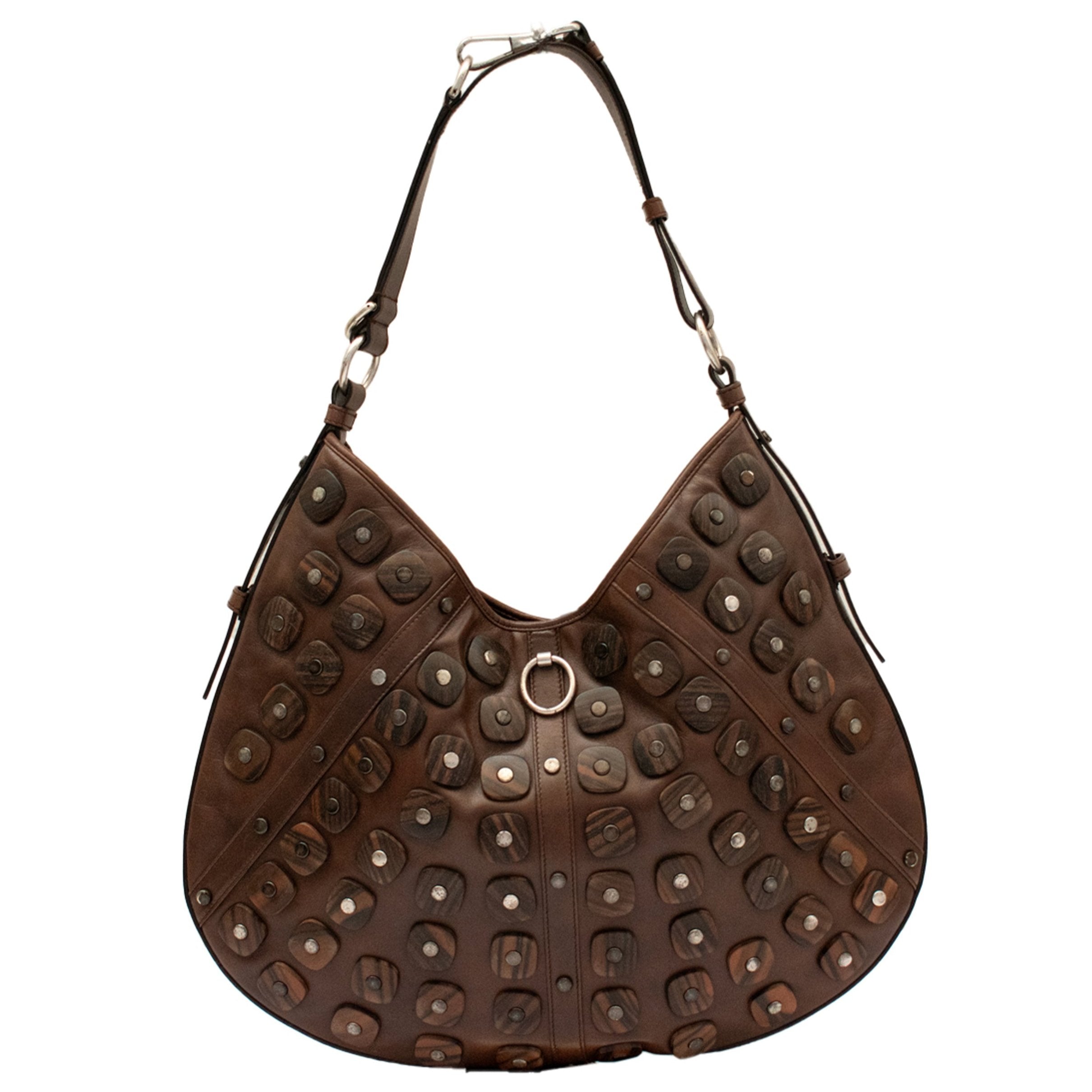 Tan leather hobo handbag deals