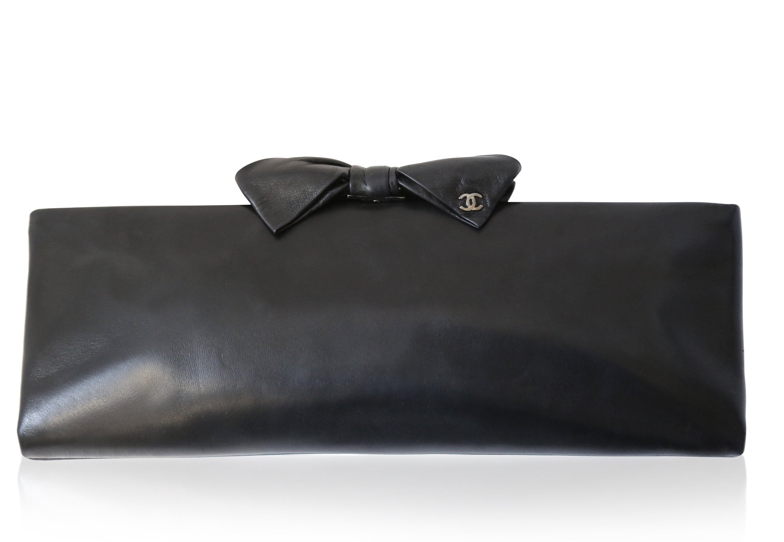 Black bow clutch bag online