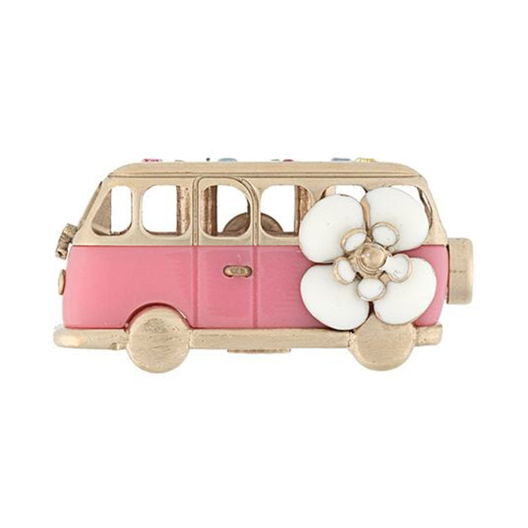 Pink Enamel Campervan Brooch - rewindvintageofficial