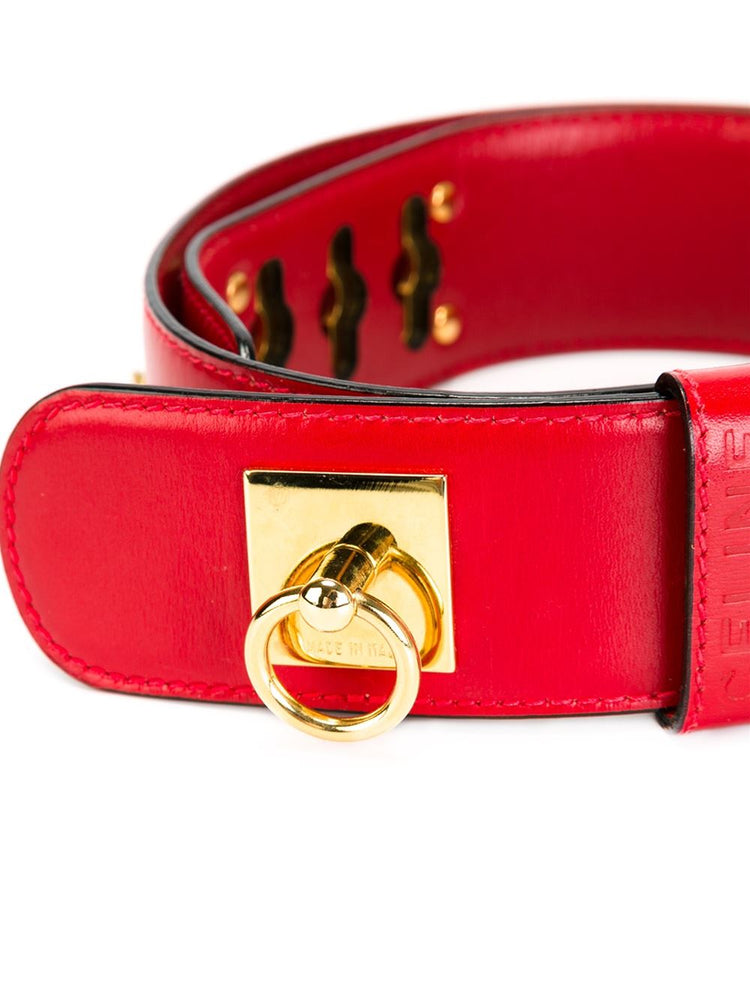 Vintage Red Leather Belt - rewindvintageofficial