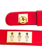 Vintage Red Leather Belt - rewindvintageofficial