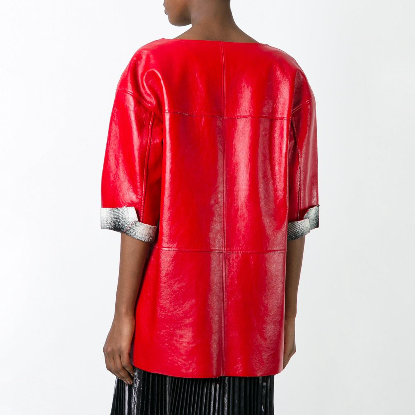 Chanel Red Leather Coat