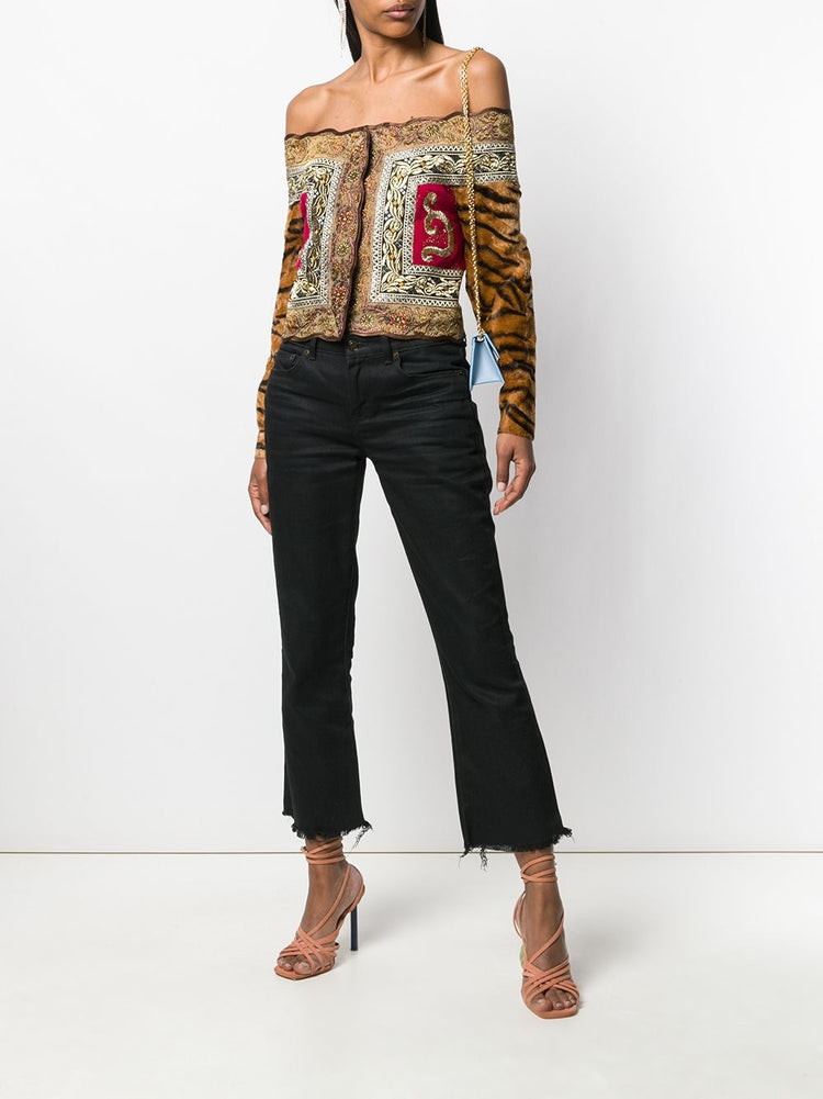 Vintage 1980s Gianfranco Ferre Off-The-Shoulder Top - rewindvintageofficial