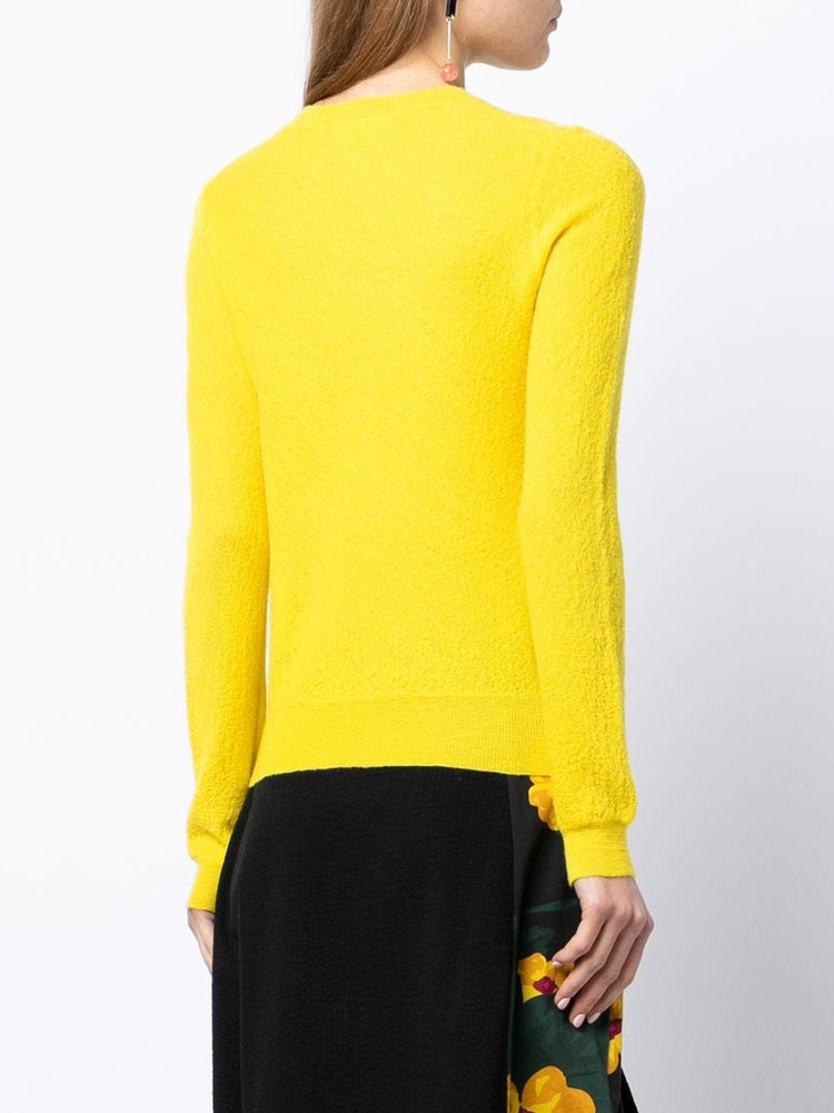 Yellow Wool Crew Neck Sweater - Rewind Vintage Affairs