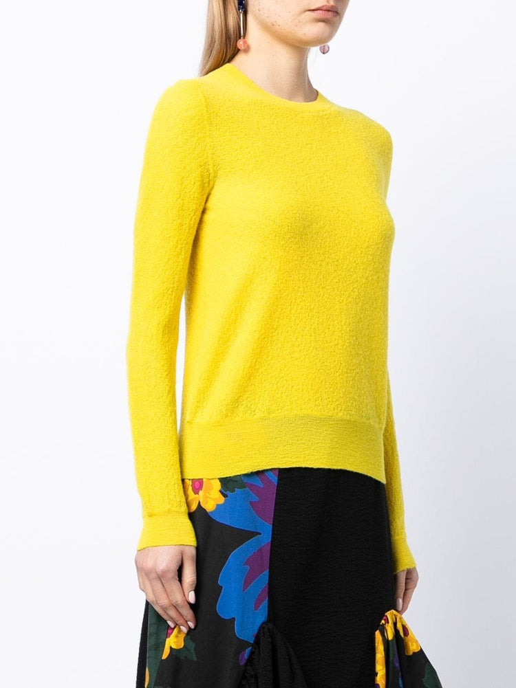 Yellow Wool Crew Neck Sweater - Rewind Vintage Affairs