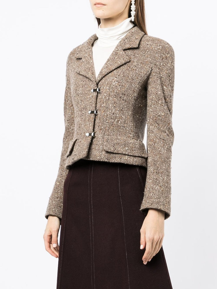 Single-Breasted Brown Tweed Jacket - Rewind Vintage Affairs