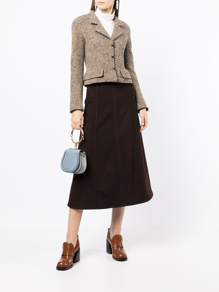 Single-Breasted Brown Tweed Jacket - Rewind Vintage Affairs