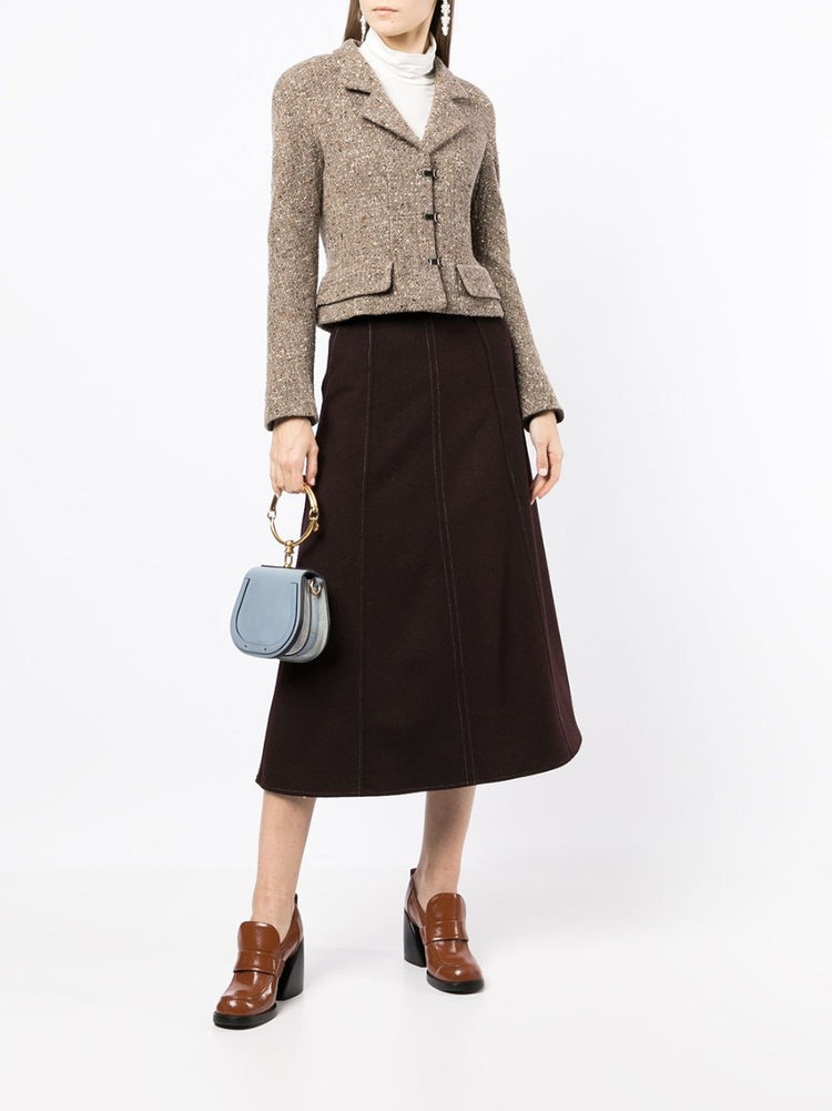 Single-Breasted Brown Tweed Jacket - Rewind Vintage Affairs