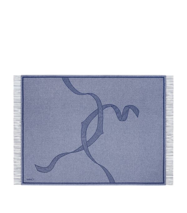 Blue Entrelacés de Cartier Cashmere Scarf - Rewind Vintage Affairs