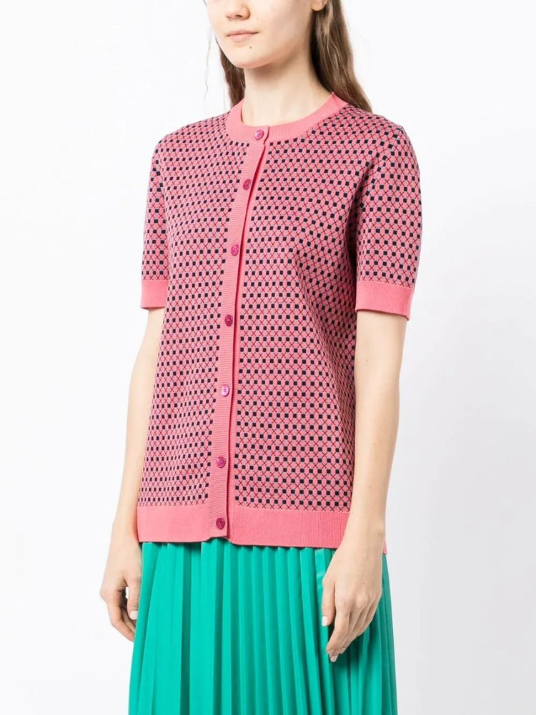 Pink Short Sleeved Cardigan - Rewind Vintage Affairs