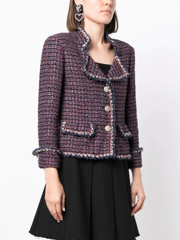 Notch Lapels Tweed Jacket - Rewind Vintage Affairs