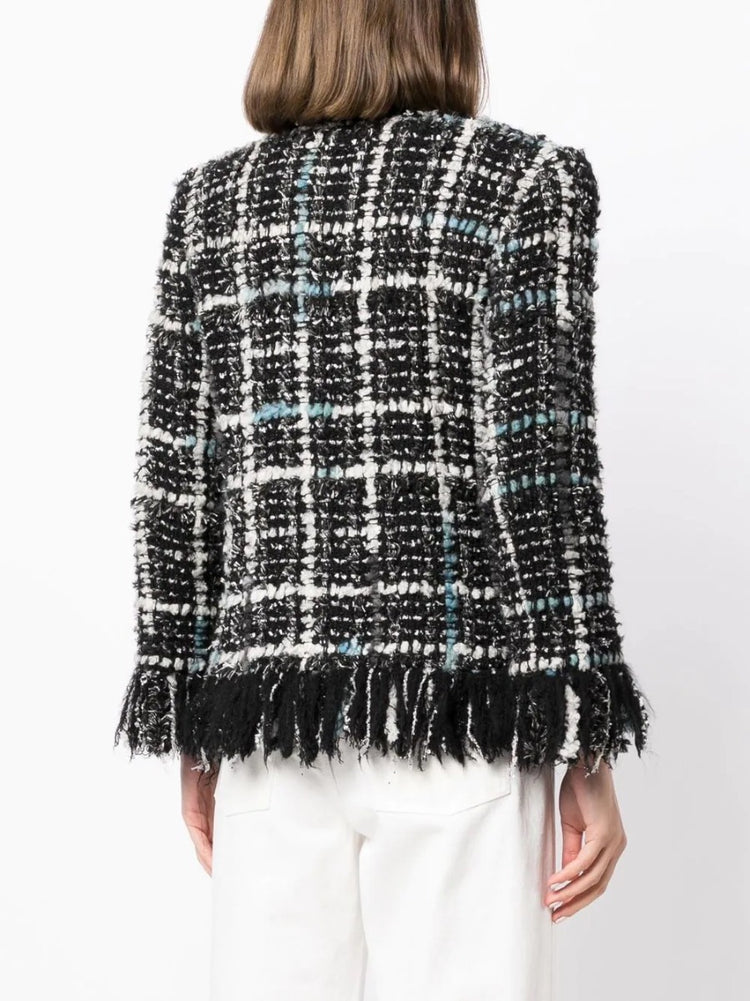Frayed Tweed Collarless Jacket - Rewind Vintage Affairs