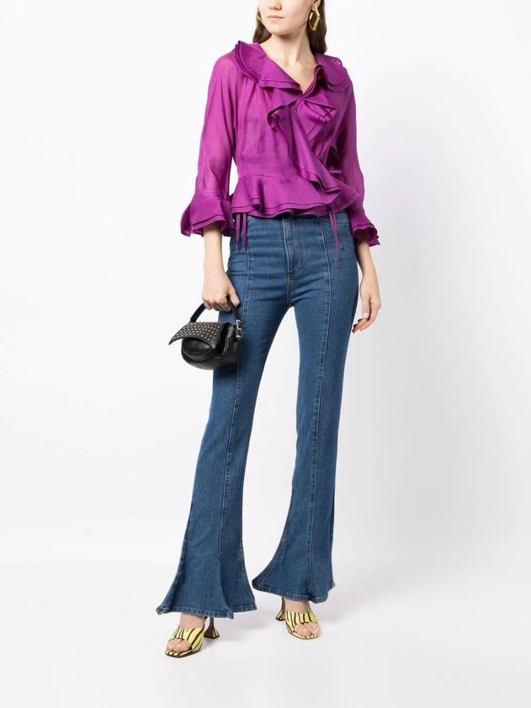 Fuchsia Draped Blouse Yves Saint Laurent Silk