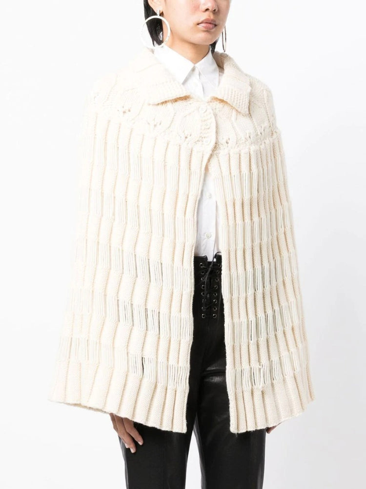 Chunky Knit Crochet Poncho - Rewind Vintage Affairs
