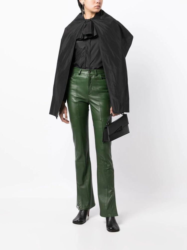 Black Cape Layered Silk Blouse - Rewind Vintage Affairs
