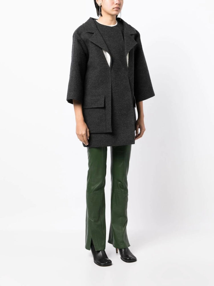 Grey Fall 2012 Layered Coat - Rewind Vintage Affairs