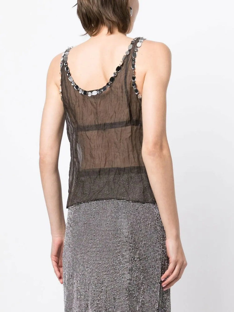 Sheer Sleeveless Top - Rewind Vintage Affairs