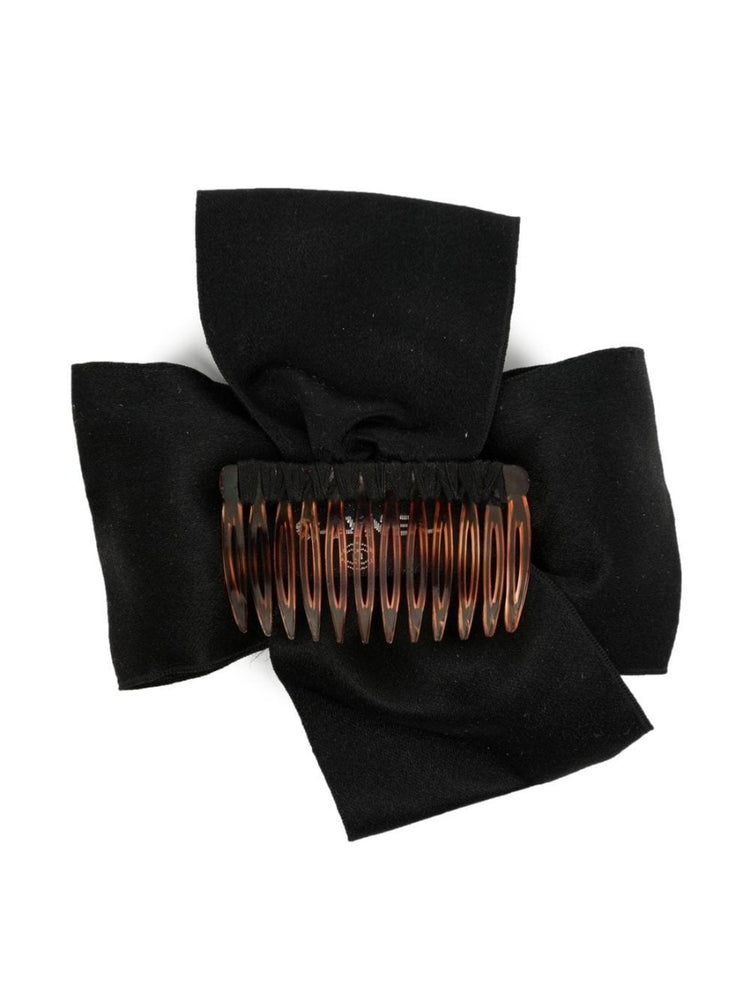 Black Bow Hair Comb Chanel