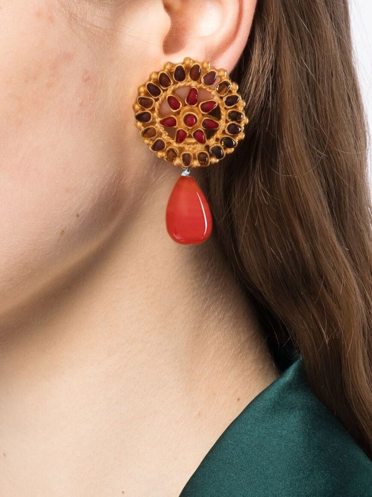 Glass-Bead Drop Earrings - Rewind Vintage Affairs