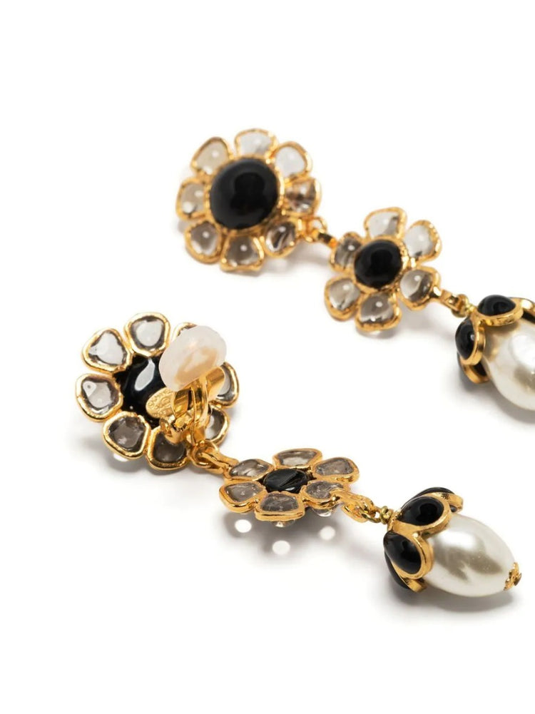 Gripoix Floral Drop Earrings - Rewind Vintage Affairs