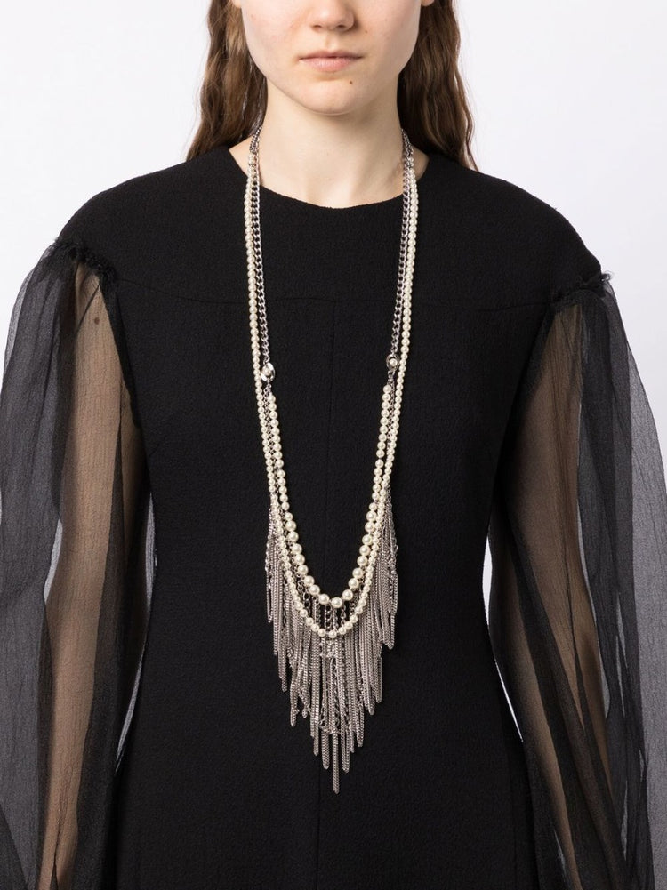 Pearl Chain-Detailed Necklace - Rewind Vintage Affairs