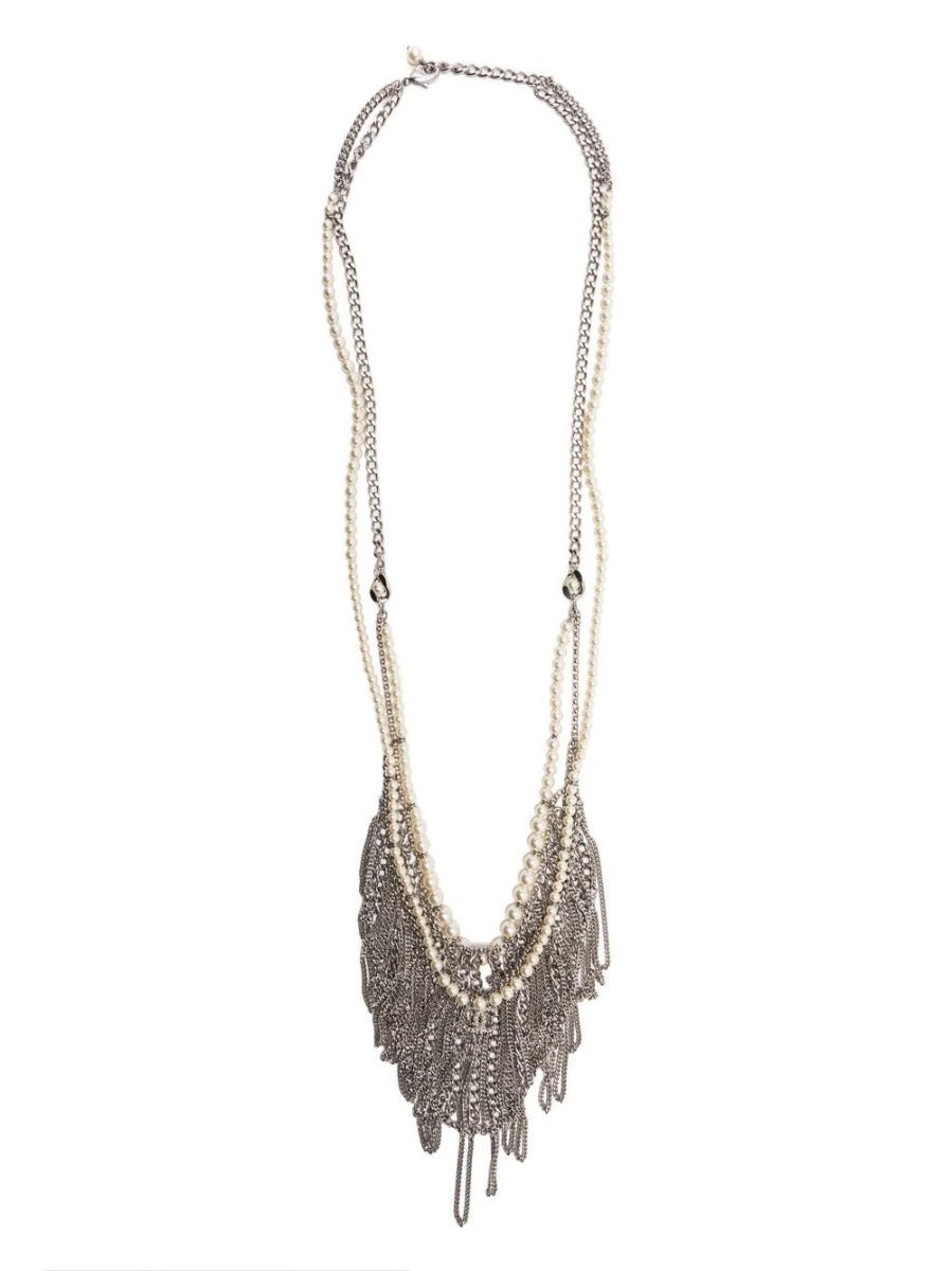 Pearl Chain-Detailed Necklace - Rewind Vintage Affairs