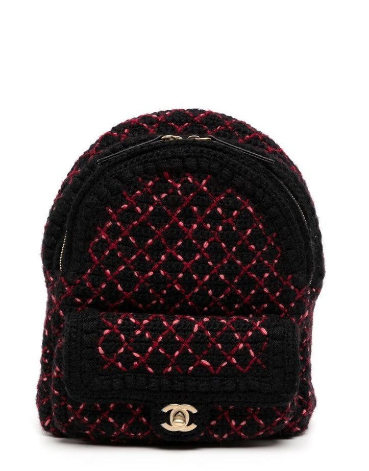 Diamond Quilted Tweed Backpack - Rewind Vintage Affairs