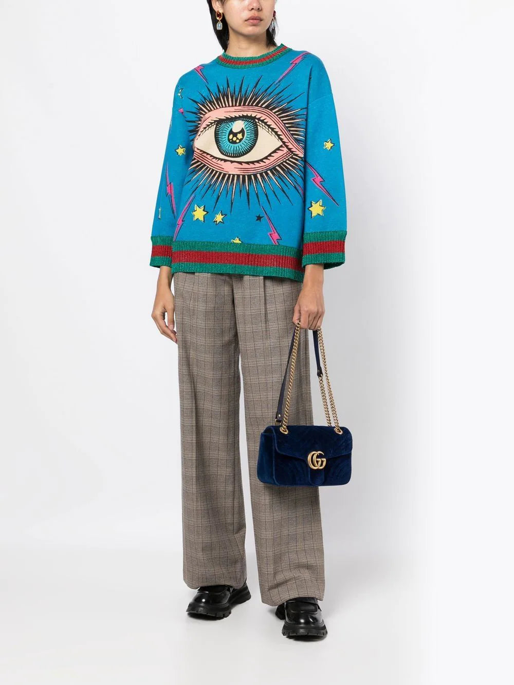 Evil Eye Print Crewneck - Rewind Vintage Affairs