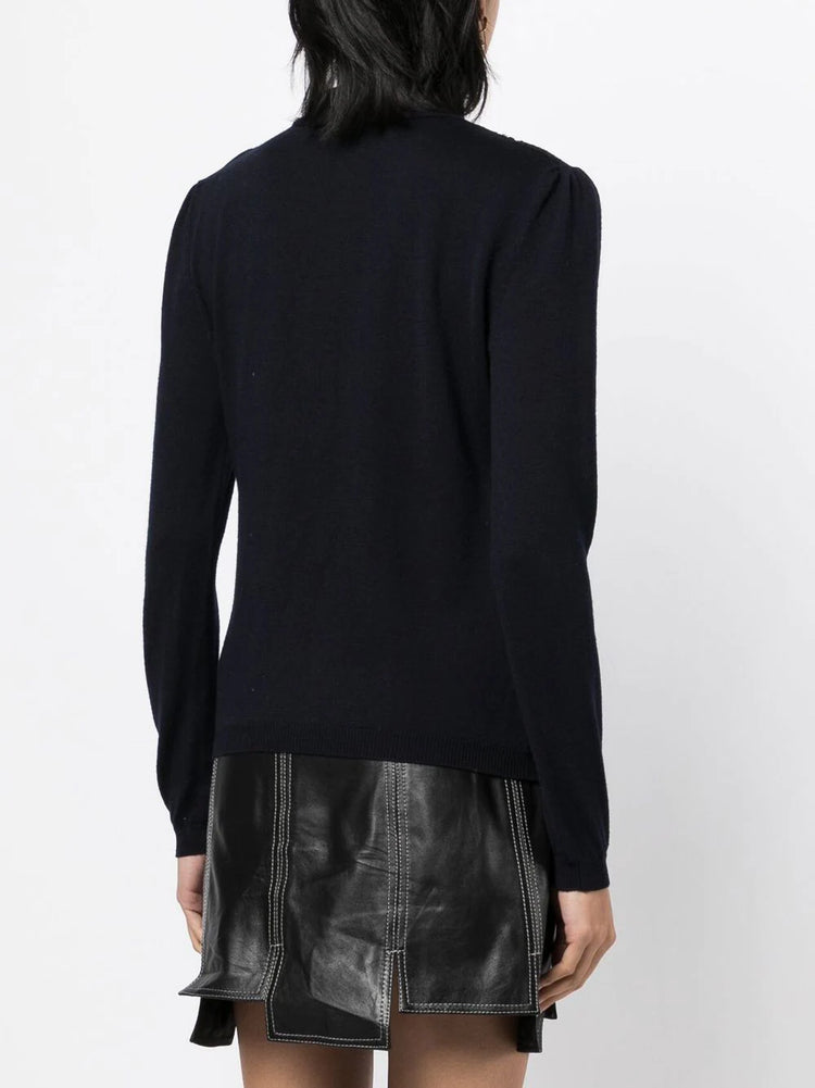 Lace Panelled Turtleneck Jumper - Rewind Vintage Affairs