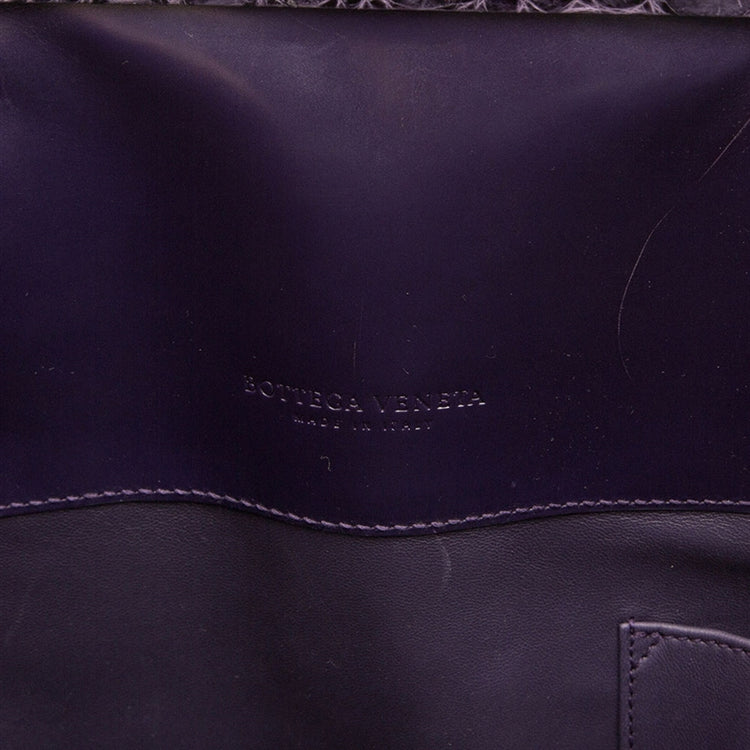 Bottega Veneta Purple Crocodile Handbag - rewindvintageofficial