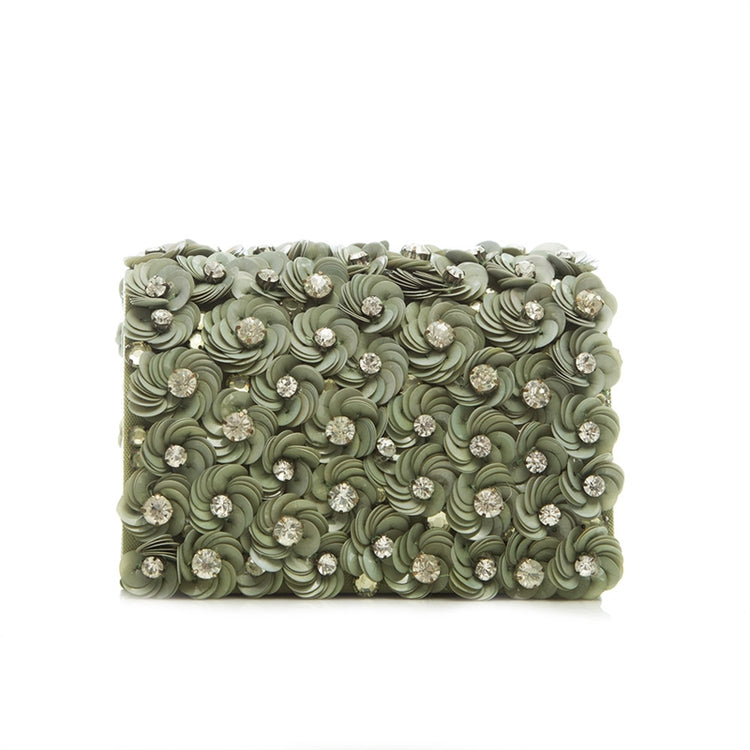 Green Floral Embellished Box Shoulder Bag - rewindvintageofficial