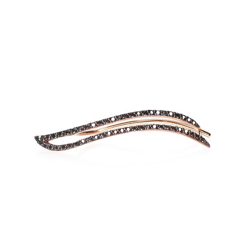 18K Rose Gold and Black Diamond Earring - rewindvintageofficial