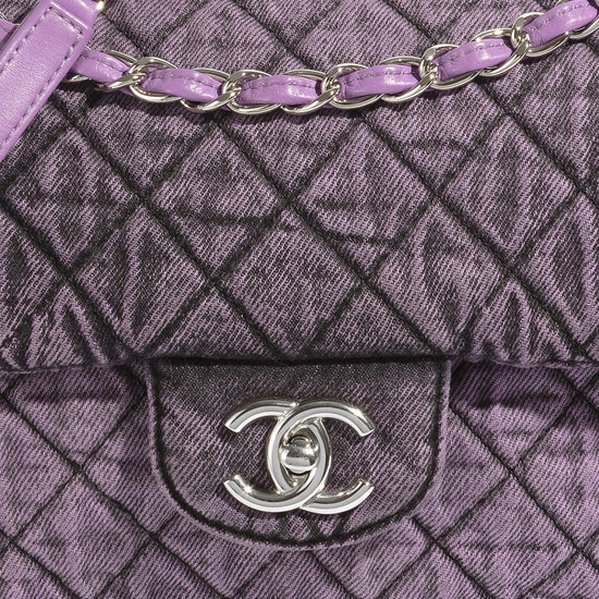 XXL 20C Flap Bag Denimpression Purple Chanel