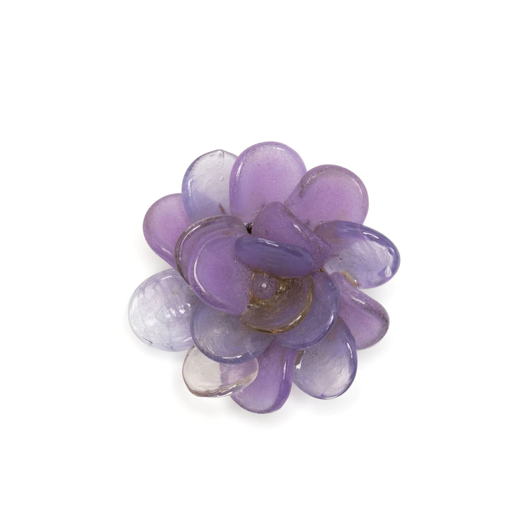 Glass Resin Mauve Flower Brooch - Rewind Vintage Affairs