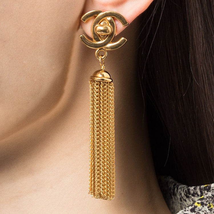 Turn-lock Tassel Clip-on Earrings - Rewind Vintage Affairs