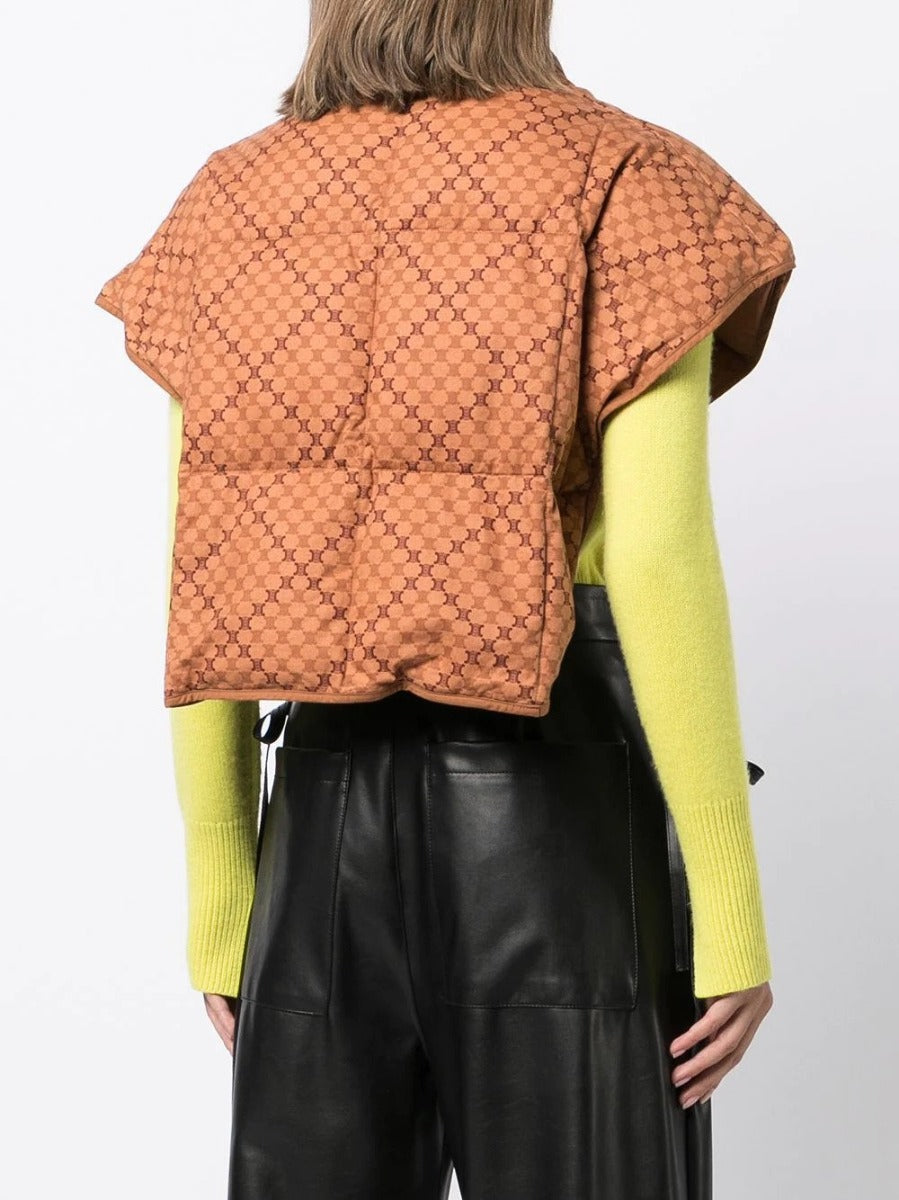 Cropped Padded Plaid Jacket - Rewind Vintage Affairs